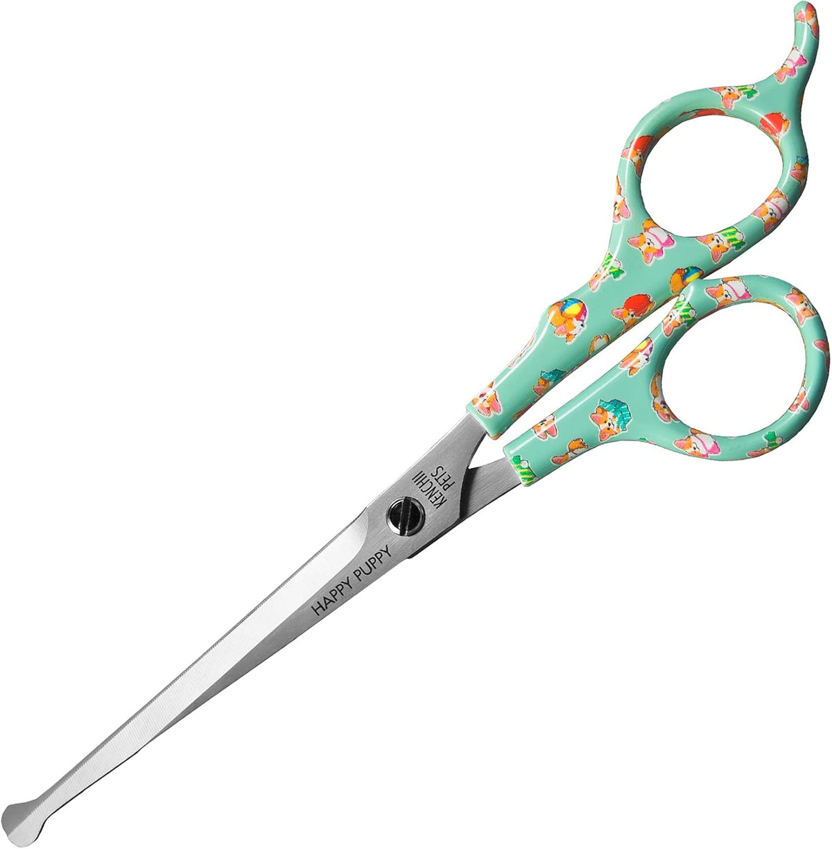 Kenchii Happy Kitty Ball Tip Grooming Scissors for Cats 5.5in Pink – Essentials for Cats - 6.5 Inch / Blue