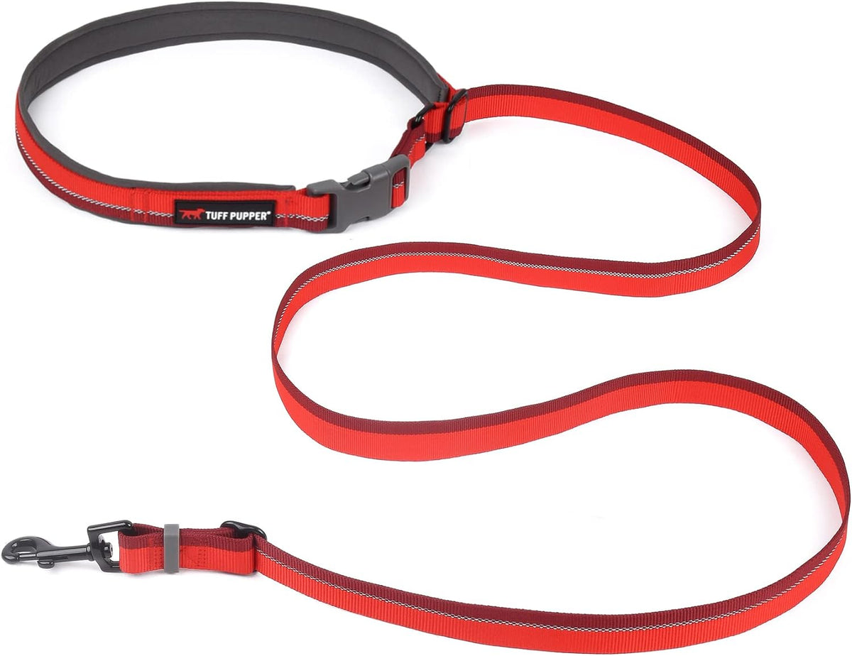 Tuff Pupper Hands Free Adjustable Length Dog Leash - Fiery Red / Adjustable - image 3