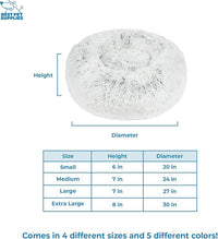 Best Pet Supplies Round Donut Dog Bed with Plush Faux Fur Fabric, Calming, Anti-Anxiety Cushion for Indoor Pets, Slip-Resistant Base, Soft Ergonomic Support - Light Warm Gray, 30x30x8''
