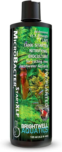 Brightwell Aquatics MicroBacter Start XLF - Concentrated Freshwater Nitrifying Bacteria - Quick Start Fish Tank Starter, Lift Microbe Levels & Water Filtering - Aquarium Water Treatments, 4.22 fl oz