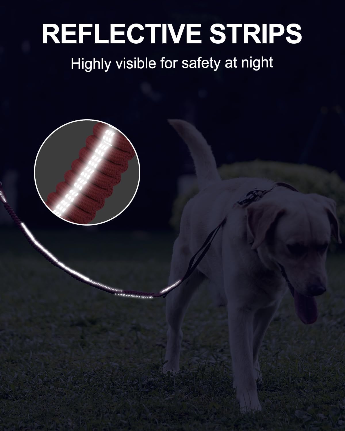 Joytale Tactical Bungee Dog Leash, Shock Absorbing No Pull - Hot pink - image 4