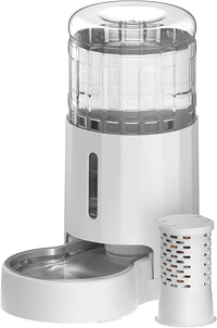 CZPET 5L Gravity Water Bowl Dispenser for Cats and Dogs – Essentials for Dogs - White+Filter / 5L