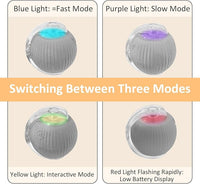 Chewie Viral Rolling Ball, Interactive Cat Toys Ball for Indoor, Cats Interactive Self Rolling Ball Dog Ball Automatic Cat Toy 360° Smart Automatic Rolling Pet Ball (Grey)