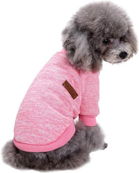 Dog Sweaters for Small Dogs, Soft Fleece Puppy Clothes - Pink / Small