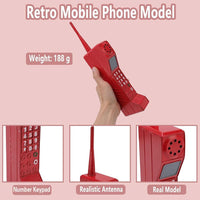 TOTITOM retro brick cell phone prop in pink with printed keys and antenna - view 10