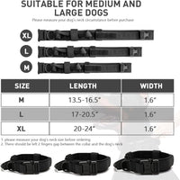 Dog collar+leash set Military-Style Tactical Nylon Collar for Large dogs