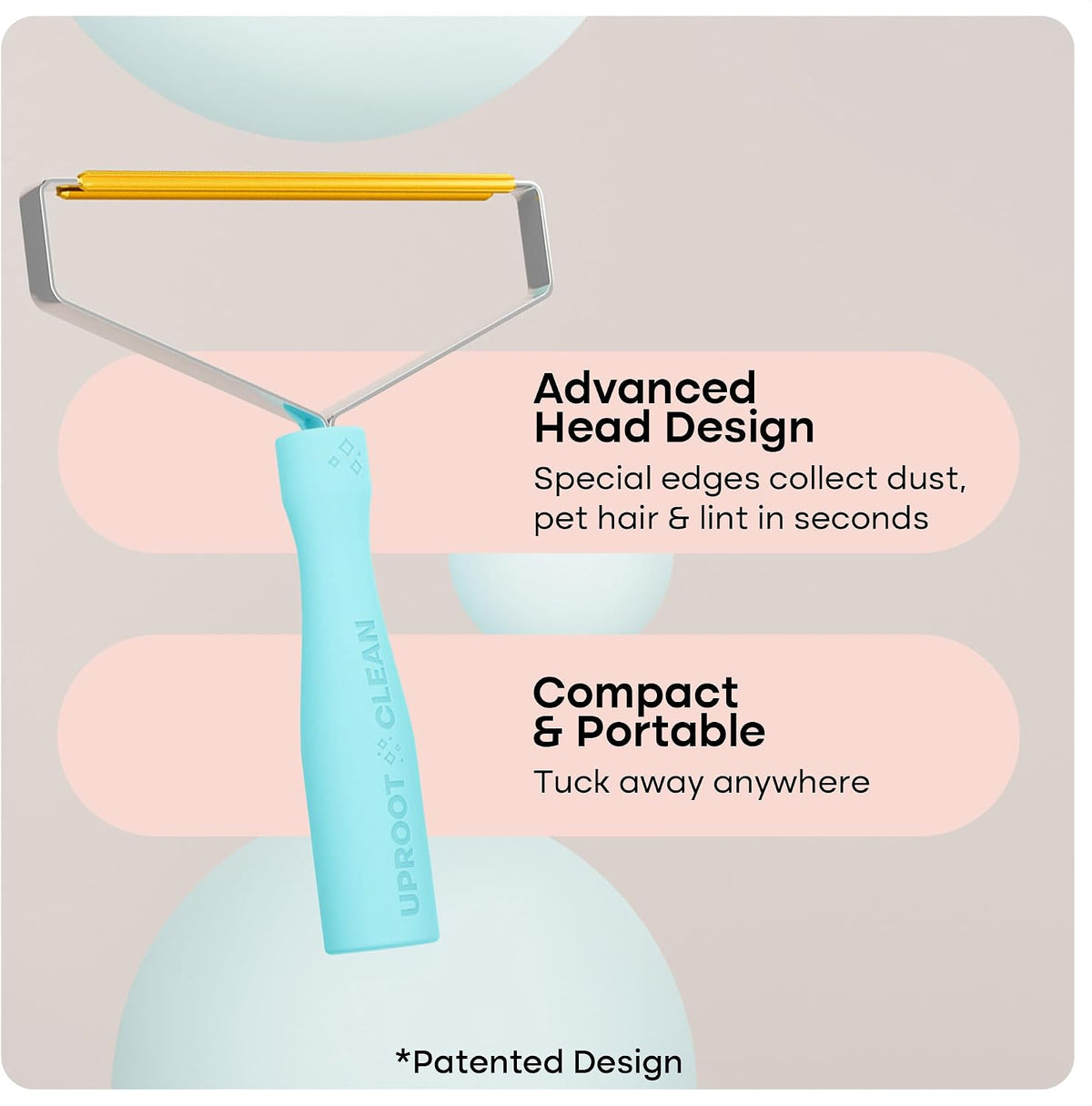 Uproot Clean Pro Pet Hair Removal Tool, Multi-Fabric Edge - Blue / 2 Pack - image 3