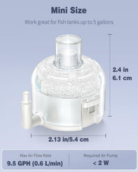 Pawfly Aquarium 15-40 GPH Compact Air Pump Quiet Oxygen Aerator Pump - 3-20 Gallon / With Bio Sponge Filter - image 3