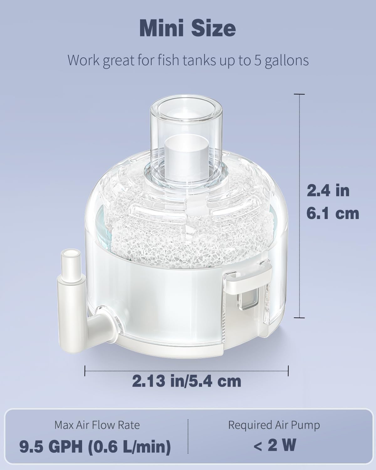 Pawfly Mini Aquarium Sponge Filter - Small - image 3