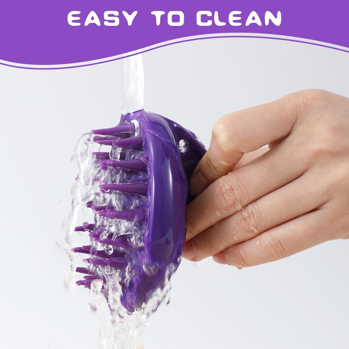 Silicone cat brush with soft rubber pins and ergonomic non-slip handle - view 4