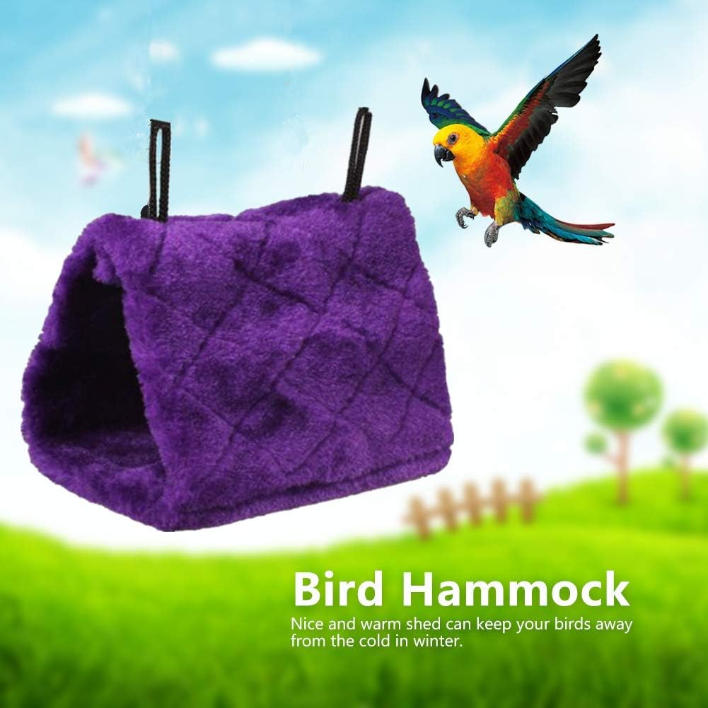 2 Pack Warm Bird Nest House Bed Hanging Hammock Sleeping Bed Plush - Purple - image 2