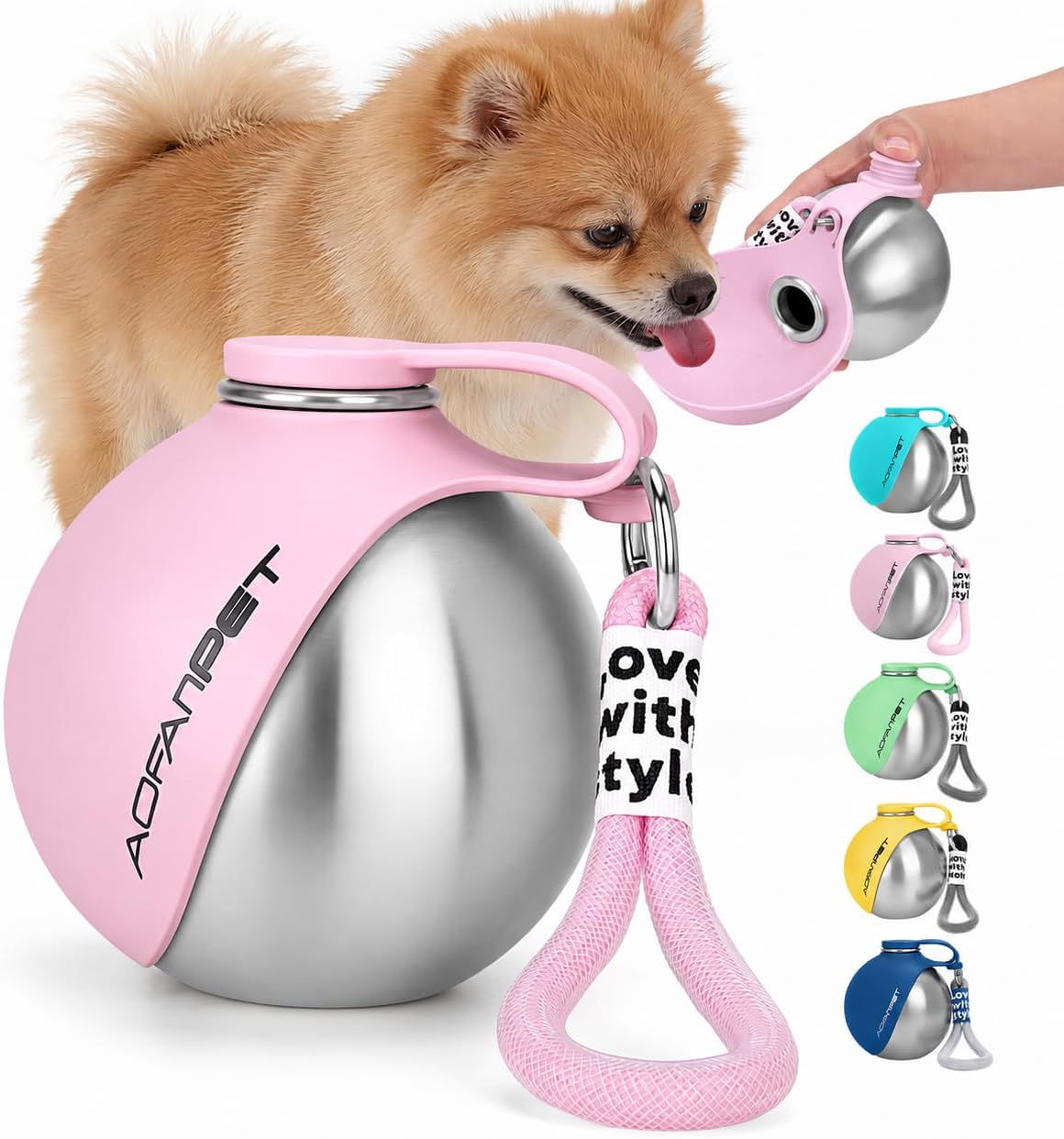 Portable Dog Water Bottle - Pink
