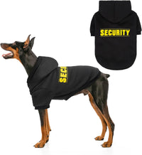 Security Dog Hoodie for Small Medium Large Dogs Boys Girls – Essentials for Dogs - #1 Black (Yellow SECURITY Printed) / XXX-Large