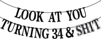 Black Glitter Look at You Turning 25 & Sh*t Banner - 34