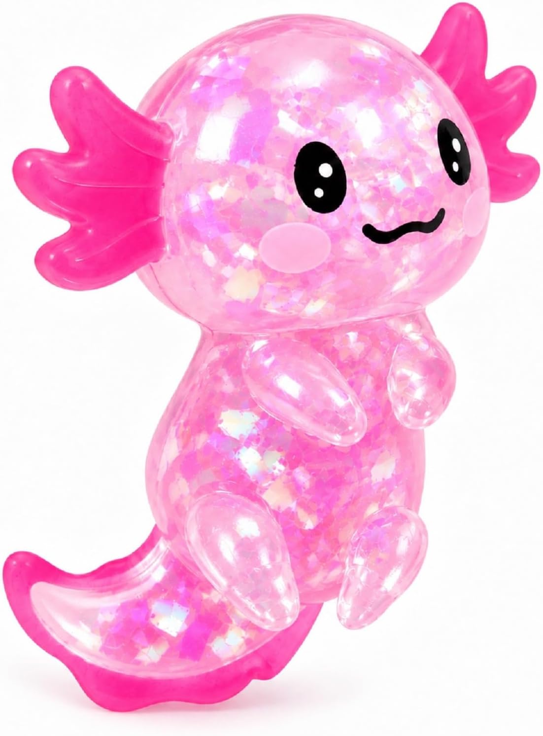 Ropuptl sitting axolotl squishy toy in purple, slow rising soft fidget - view 6