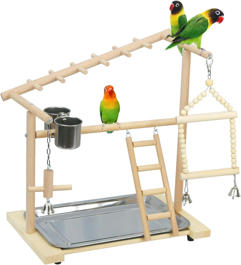 4 Layers Wood Pet Parrot Playstand – Essentials for Birds - 2 Layers