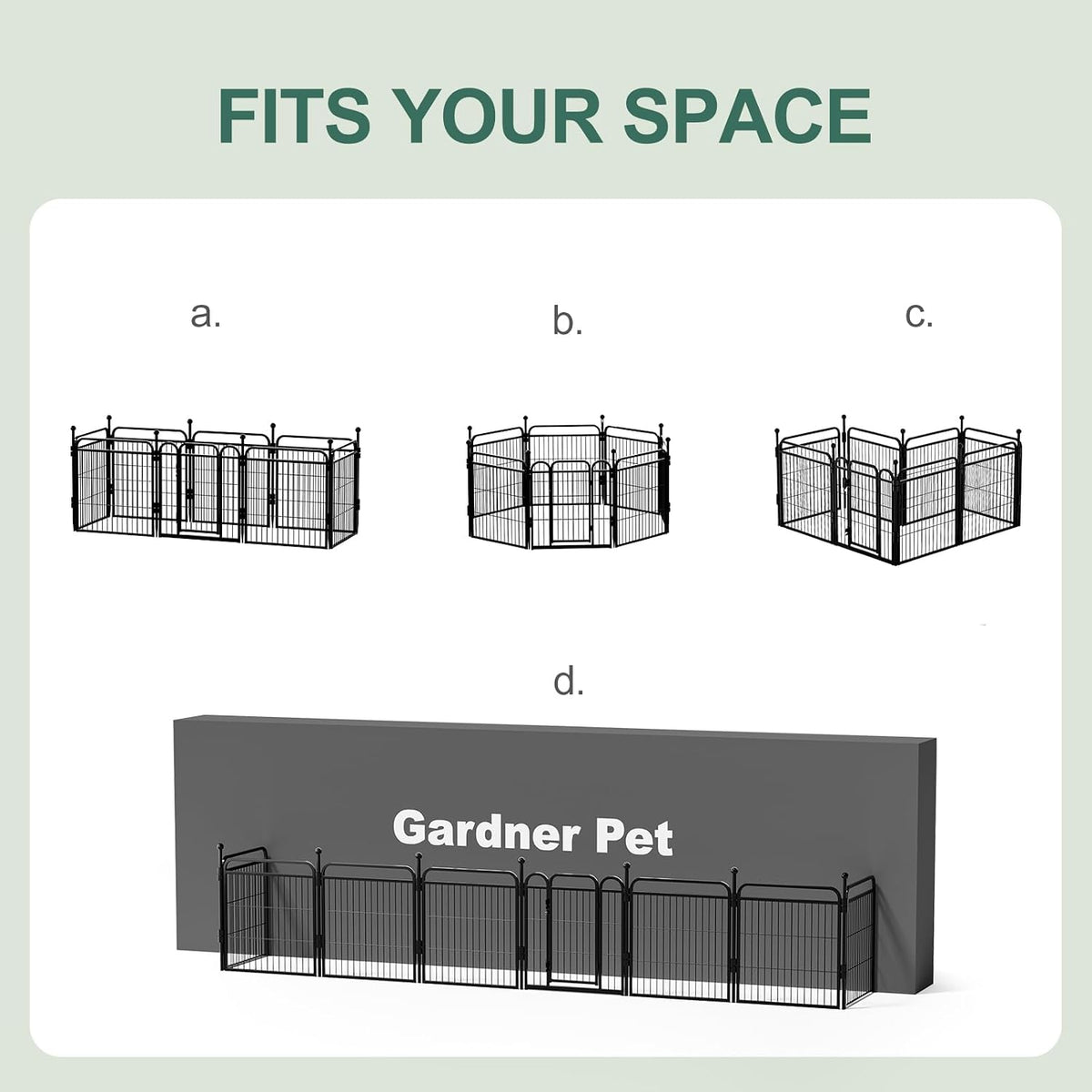 Gardner Pet Dog Playpens, 24" H 16 Panels Dog Pen Outdoor/Indoor Dog Fence Exercise Pen for Small - Black / 8 / 24"H - image 4