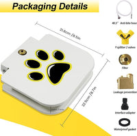 Outdoor Dog Water Fountain Step On - Upgrade Large Dog Sprinkler Drinking Water Dispenser Dog Paw Waterer Activated with Stainless Steel Braided Hose