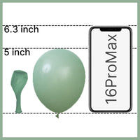 PartyWoo White Balloons 155pcs Matte White Latex Balloons Different - Green-f03 / 5 inch - image 2