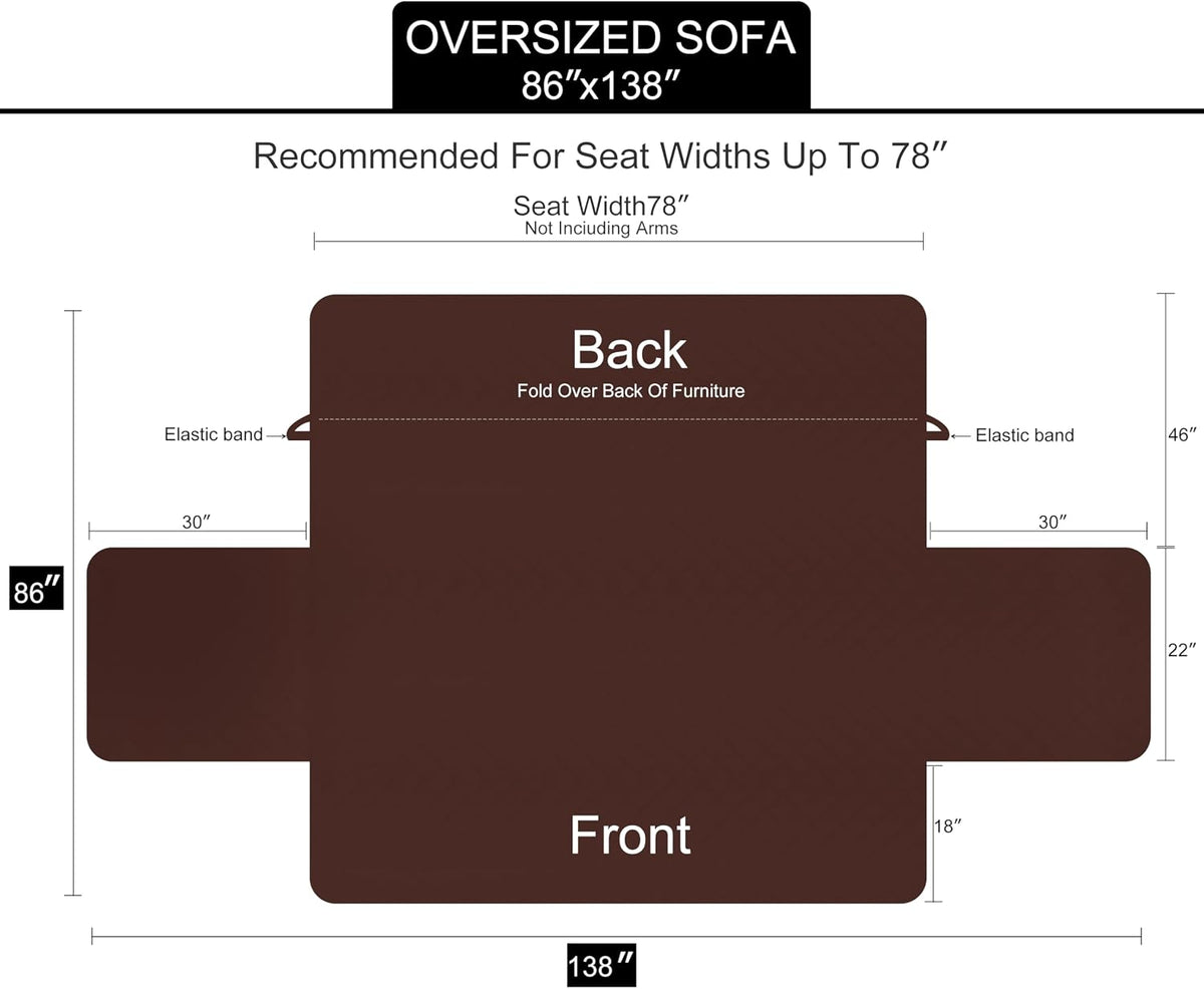 U-NICE HOME Loveseat Sofa Cover for 2 Cushion Couch, Dark Grey – Essentials for Pets - Burgundy/Tan / 78"sofa Xl - Xl Large - image 3