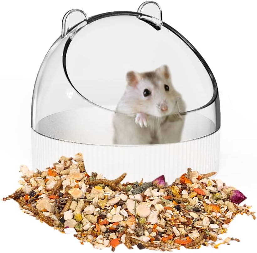 Guinea Pig Food Bowl Hamster Ceramic Water Dish Anti-Spill & Prevent - White