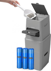 Neakasa 2XL Cat Litter Trash Can for Multi-Cat Homes – Daily Care for Cats - Grey / 2XL