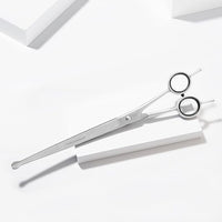 Tweezerman 9" Pet Grooming Scissors with Safety Round Tips, Professional Curved Grooming Shears for Medium to Large Dogs