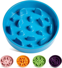 LE TAUCI Ceramic Slow Feeder Dog Bowls Small Breed - Vortex Blue / L-3 Cups