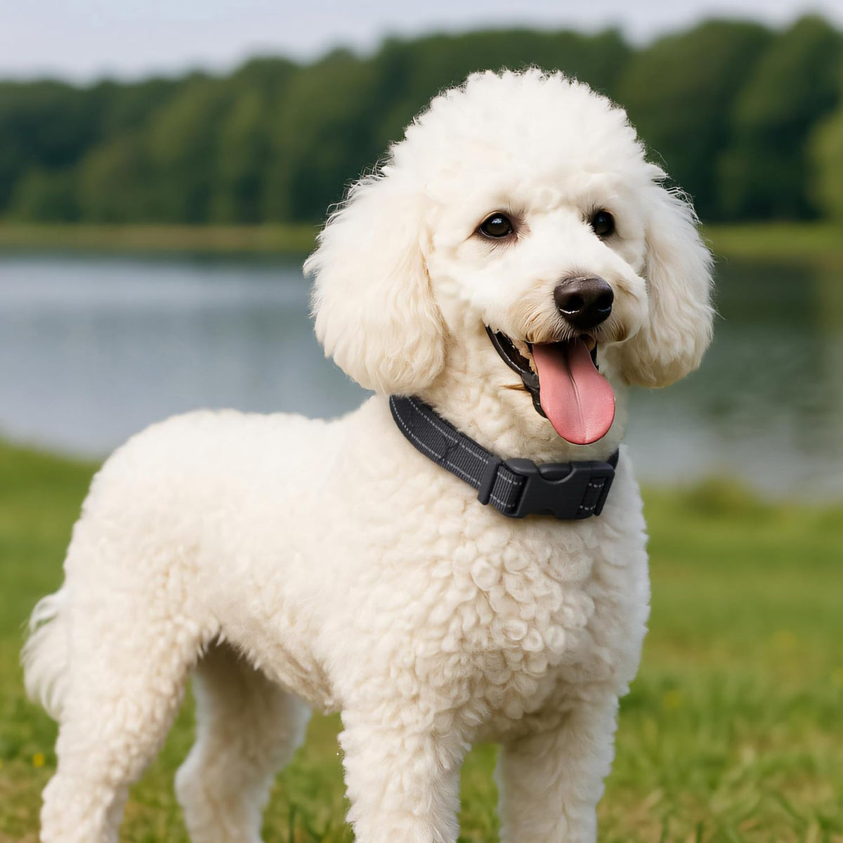 Dog Collar for Small Medium Dogs with Buckle - Black / Medium - image 4