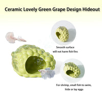 Pink Aquarium Decor Ceramic Cute Strawberry Betta Fish Tank Cave – Essentials for Fish - Grape-green / Grape - image 4
