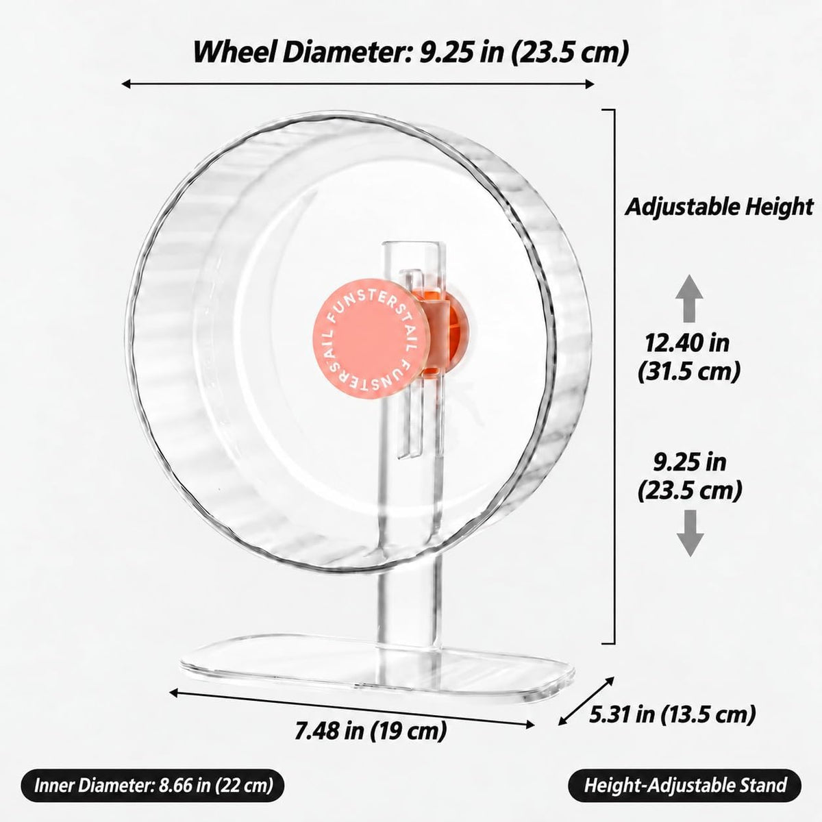 Super Silent Hamster Wheel 10.2 Inch, Magnetic Running Wheel - Peach Pink / Small(8.7 inch) - image 2
