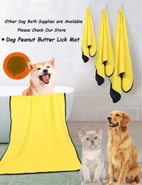 Dog Bath Towel - Super Absorbent Microfiber Dog Towel for Small Dogs and Cats, Yellow & Grey 11.8" - Large - image 4
