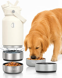 32 oz. Dog Water Bottle, Insulated Dog Travel Water Bottle - White / 32 oz