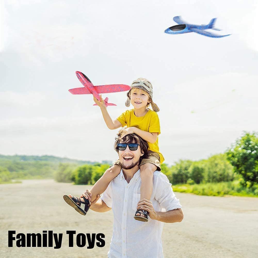 WenToyce 2 pack of 17.5 inch throwing foam airplanes with tail wing slots - view 9