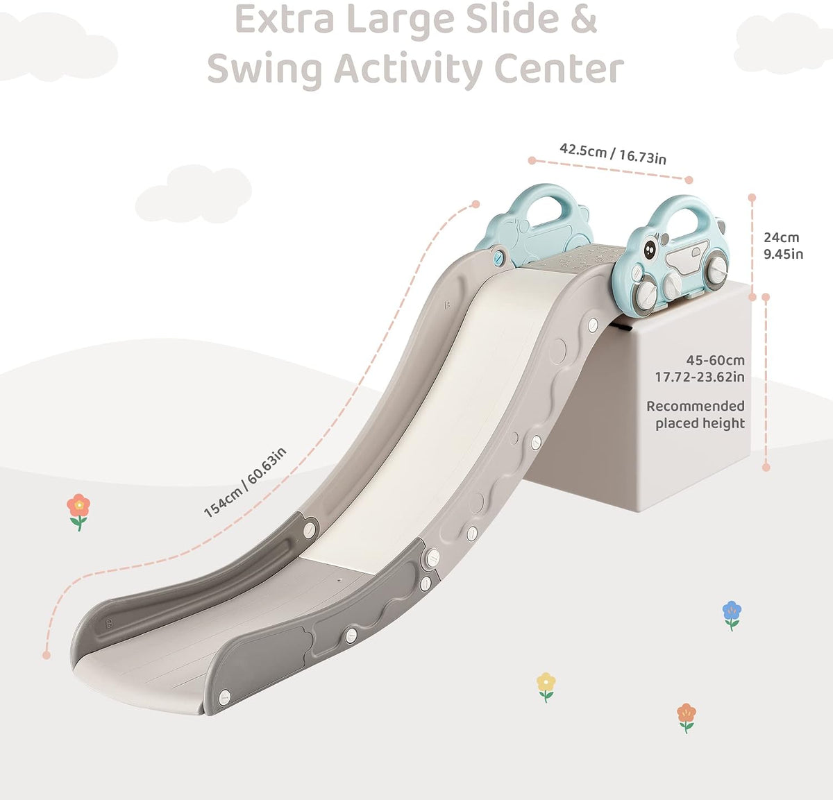 Indoor Kids Baby Couch Slide for Toddler 1-3 - Blue - image 4