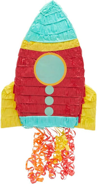 BLUE PANDA Rocket Ship Pull String Pinata for Space Birthday - image 4