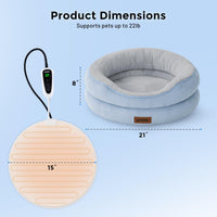 ZOMISlA Heated Cat Bed for Indoor Cats - 21 x 21 x 8 in / Grey - image 3