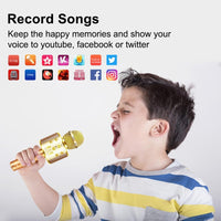 Microphone for Kids, Voice Changing Karaoke Micorphones Boys Girls Gifts for Kids Party Singing - Gold - image 4