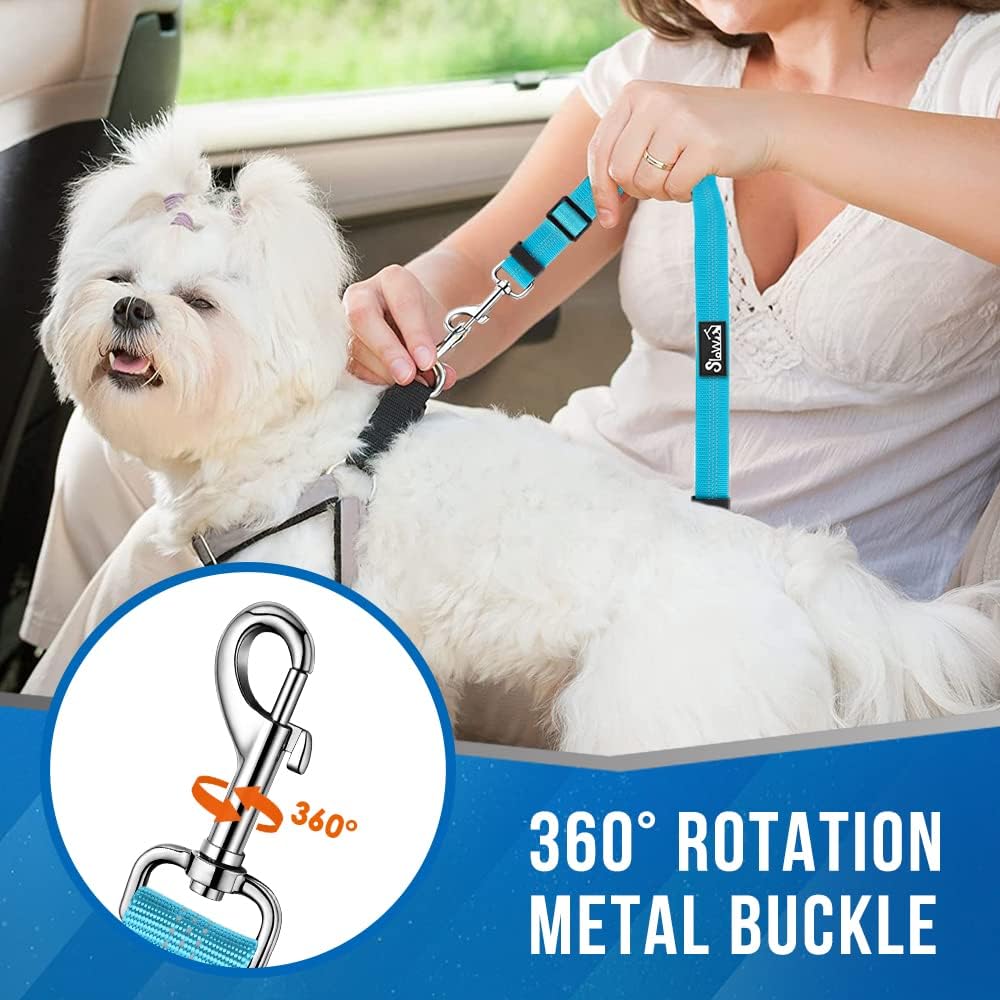 Lukovee Double Dog Car Seat Belt, No Tangle Headrest Restraint – Essentials for Dogs - Light Blue / 1 Pack - image 3