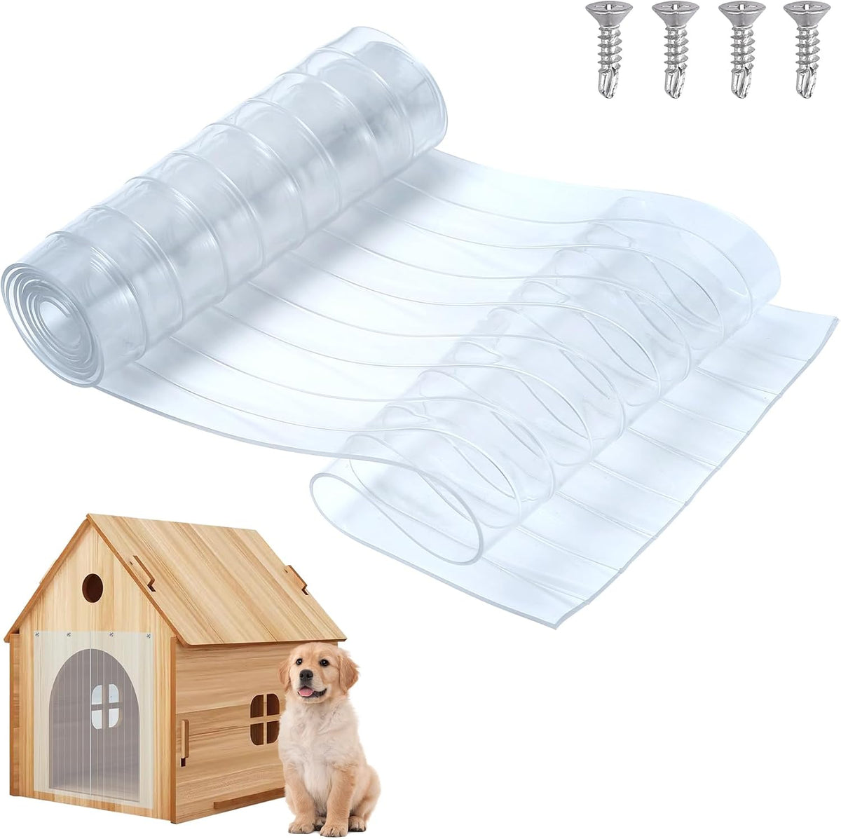 Heuyrao 4.9 Feet x 7.8 Inch Dog House Plastic Door Flap Clear – Essentials for Dogs