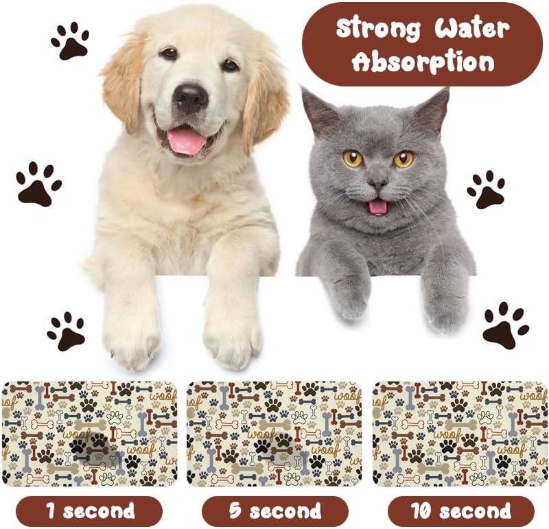 Dog Food Mats for Floors Waterproof - Beige / 24"L x 16"W - image 2
