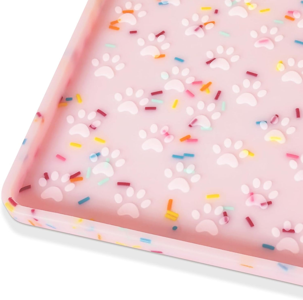Pet Placemat for Dog and Cat - 18"L x 12"W / Donut-Pink