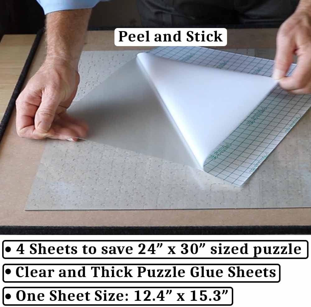 Puzzle Glue Sheets Clear Extra Large Puzzle Saver Peel and Stick - 40 Sheets - image 3