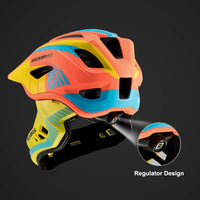 ROCKBROS Kids Full Face Bike Helmet Lightweight Detachable MTB Helmet – Fun for Kids & Family - Orange Yellow / Small - image 4
