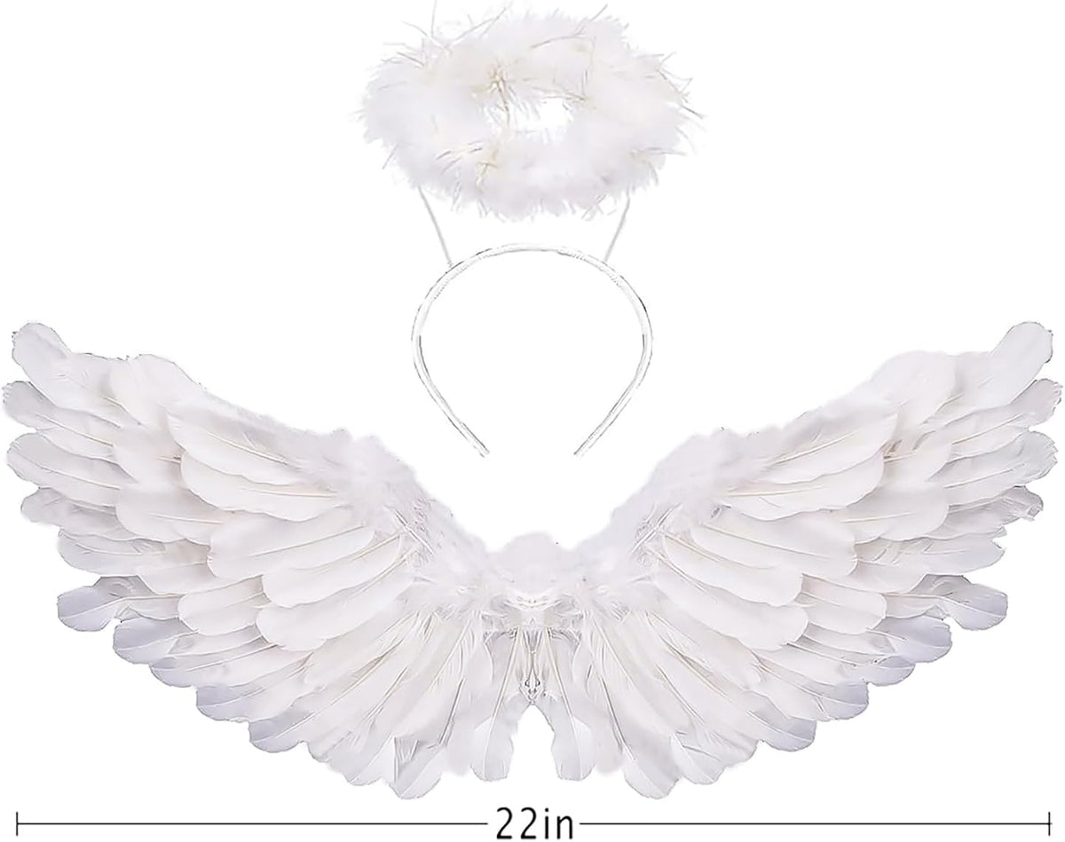 SzJias angel costume wings and halo for girls - view 4