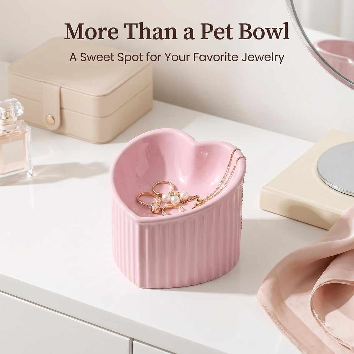 Pink Ceramic Raised Cat Bowls - Dark Green - image 4