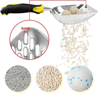 Cat Litter Scoop-Metal Litter Scooper-Kitty Metal Scooper-Long Handle – Daily Care for Cats - L / Yellow - image 3