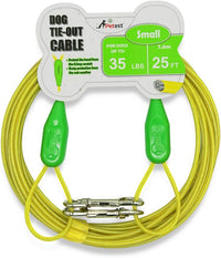 30ft Reflective Tie-Out Cable for Heavy Dogs Up to – Essentials for Dogs - 35lbs25ft / Green & Yellow
