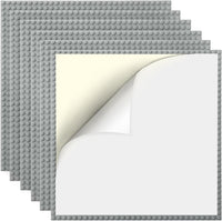Lekebaby 6 Pack Classic Baseplates 10" x 10" - Grey (Peel & Stick) / Peel & Stick