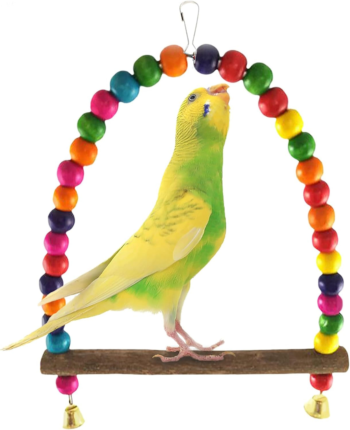 SunGrow Colorful Finch Swing Toy with Bells - Swing Perch,1 Piece